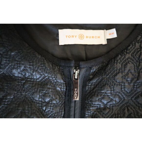 Tory Burch 32141576 Women's Sz M Black Quilted Down Michelle Puffer Jacket $475 - Picture 5 of 13